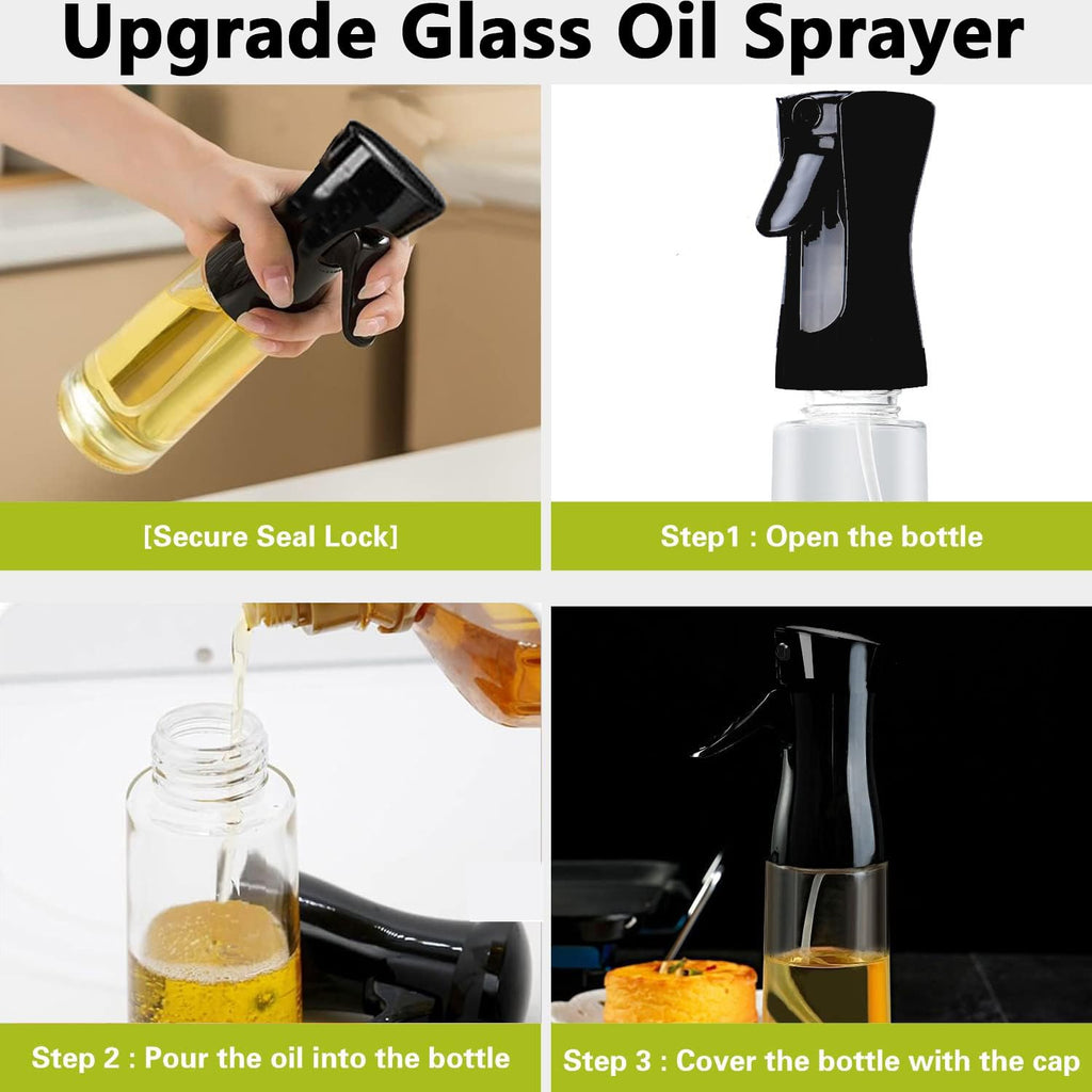 Glass Premium Oil Spray Bottle - (300 Ml Approx  1 Pc)