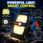 Solar Motion Sensor Cob Clip Light With Usb-c Charging And Handle (1 Pc)