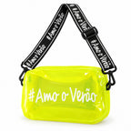 Transparent Pvc Crossbody Bag With Adjustable Strap And Zipper (1 Pc 20x11 Cm)
