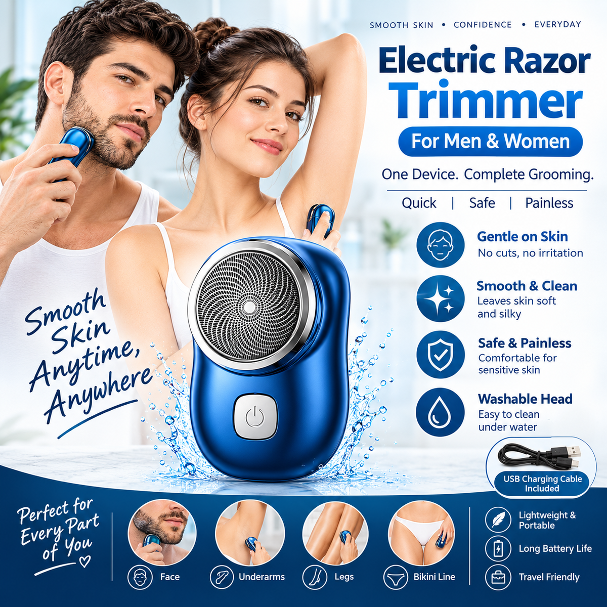 Electric Mini Razor Rechargeable Shaver for Men and women