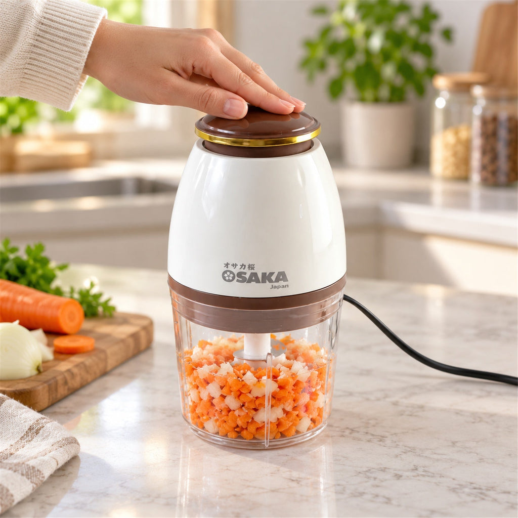 Electric Vegetable Chopper With Steel Blades For Kitchen Prep (700 Ml)