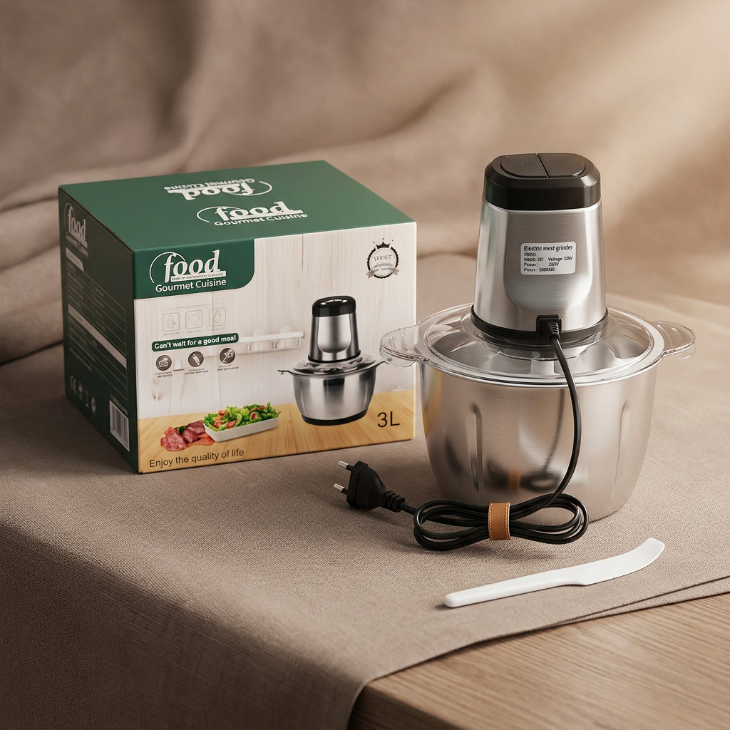 Stainless Steel Electric Grinders With Bowl Heavy For Kitchen Food Chopper Meat and Vegetables