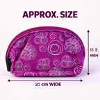 Floral Cosmetic Zipper Pouch With Attached Mirror For Travel Storage (20x11 Cm)