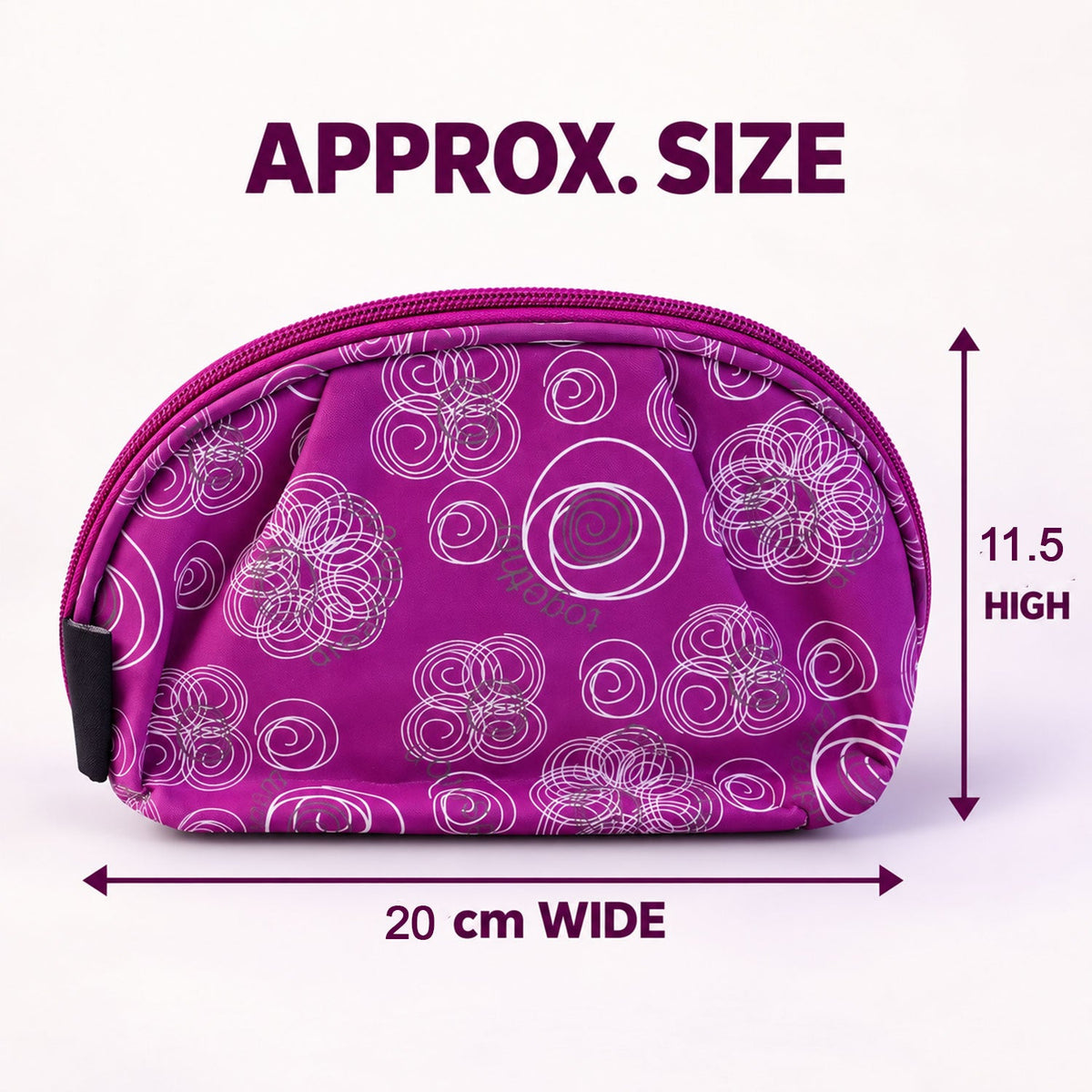 Floral Cosmetic Zipper Pouch With Attached Mirror For Travel Storage (20x11 Cm)