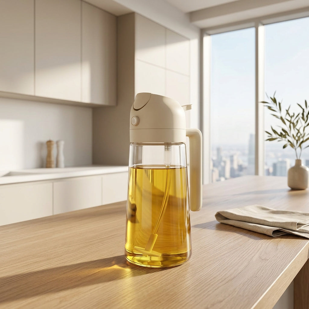 2-in-1 Multi-purpose Glass Oil Dispenser Bottle (500 Ml Approx)