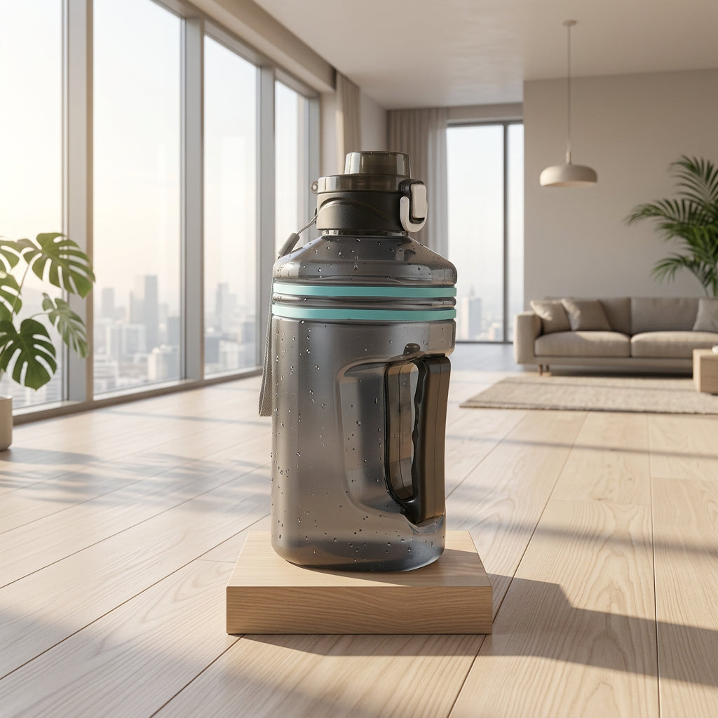 Large Square Gallon Style Water Bottle With Handle 1500 Ml