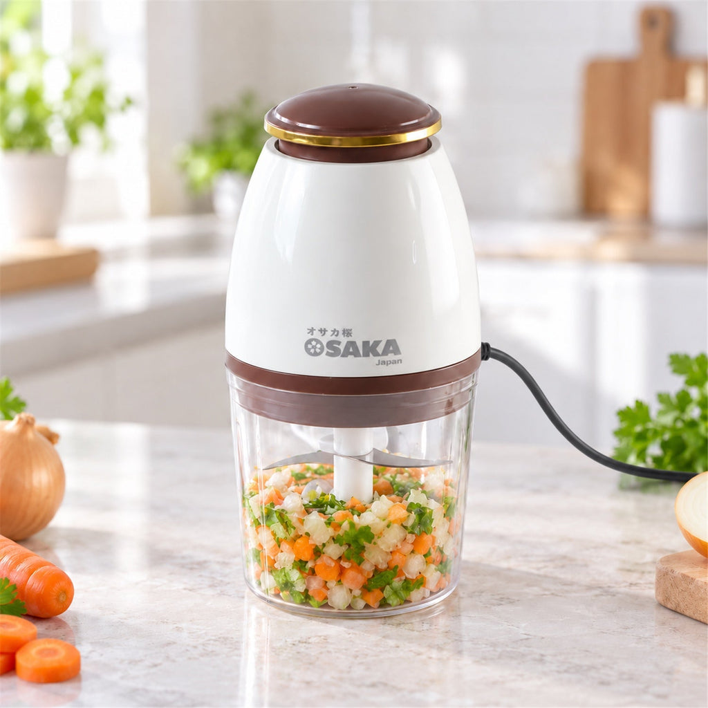Electric Vegetable Chopper With Steel Blades For Kitchen Prep (700 Ml)