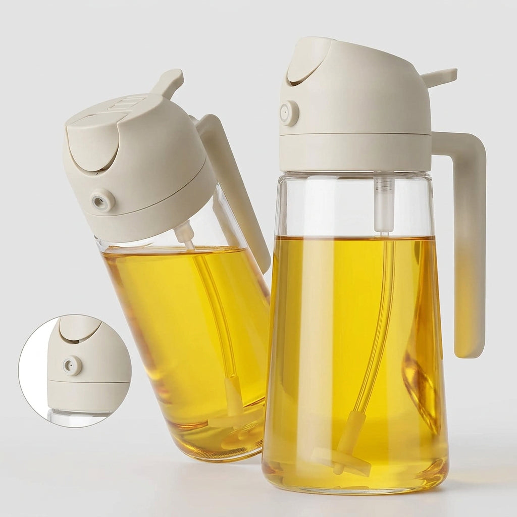 2-in-1 Multi-purpose Glass Oil Dispenser Bottle (500 Ml Approx)